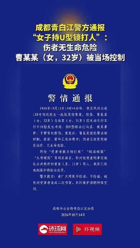 成都警方通报女子持U型锁打人事件