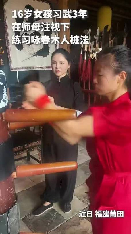 16岁女孩咏春出拳快出残影