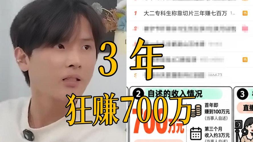大二专科生切片三年赚七百万引热议